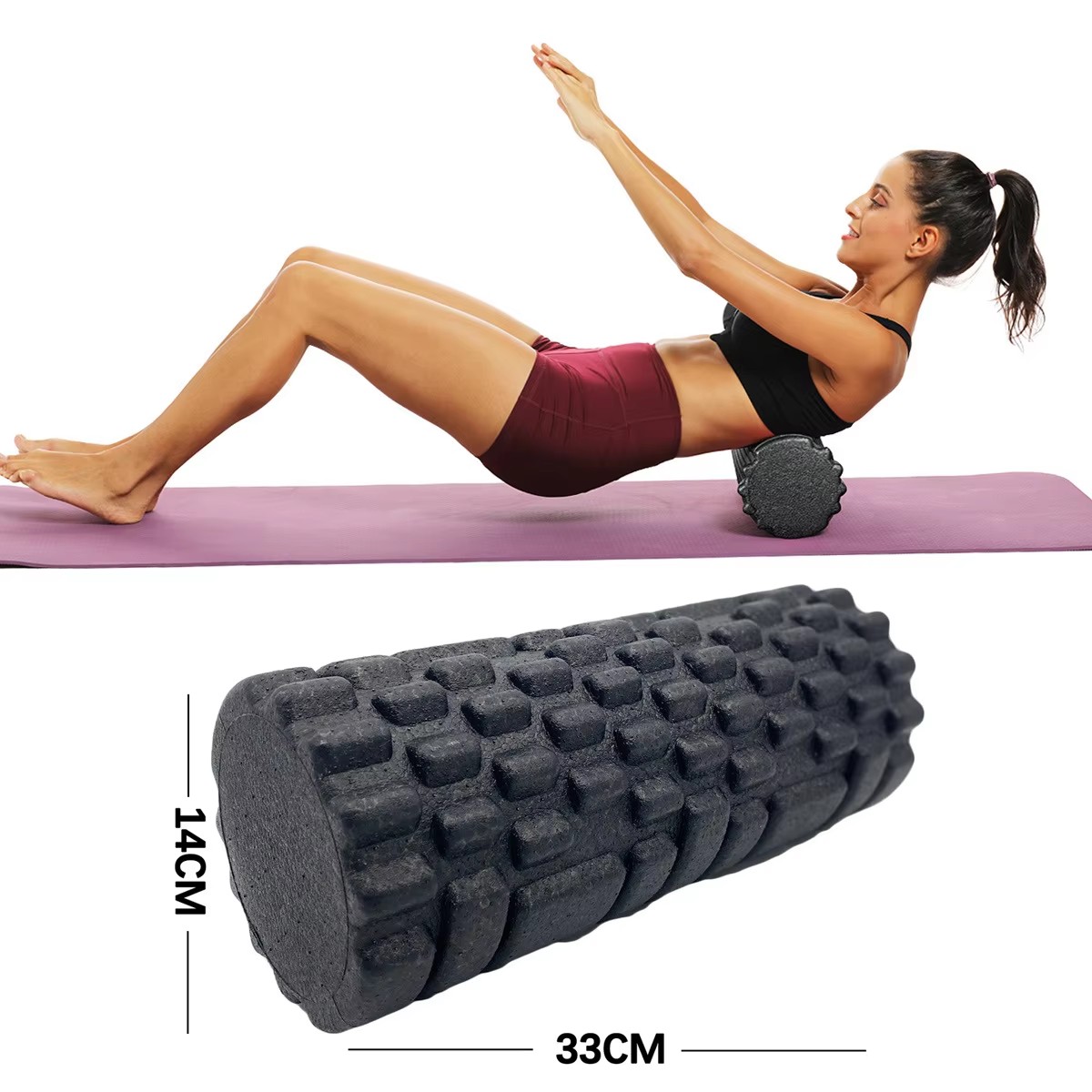 Vibrating Foam Roller - 30/33 см фитнес-ролик для йоги, массажный